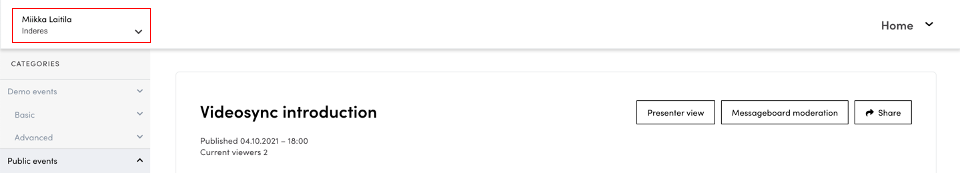 Account switcher